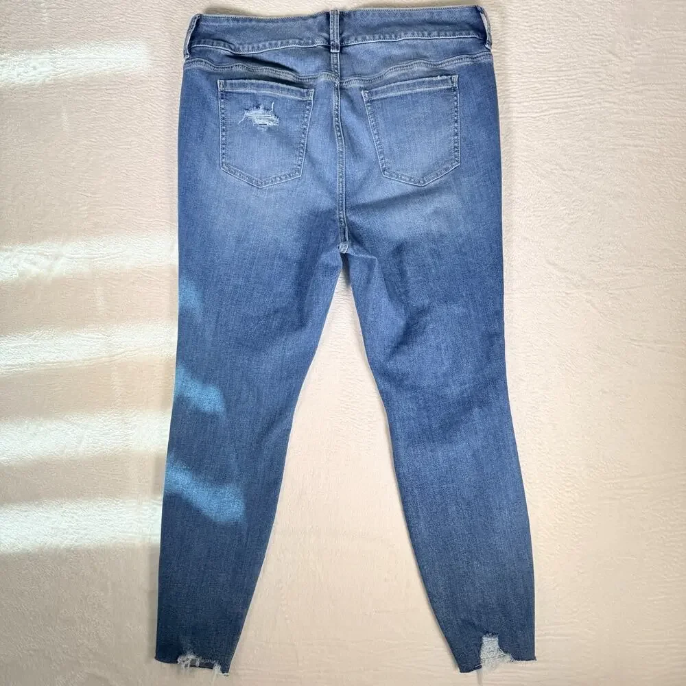 Torrid Jeggings Womens‎ 18 Reg Blue Jeans Feel the Fit Stretch Distressed Edgy